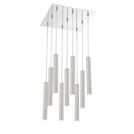 Z-Lite Forest 9 Light Island/Billiard, Chrome & Brushed Nickel 917MP12-BN-LED-9SCH